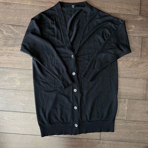 Uniqlo - Black Cotton Cardigan - Black - Size S